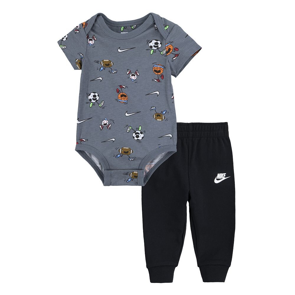 

Боди и спортивные штаны Nike Nikemoji для маленьких мальчиков, комплект из 2 предметов, черный