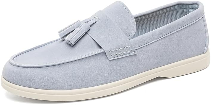 

Мужские повседневные замшевые лоферы с кисточками, обувь без шнурков с белой подошвой, доступна в коричневом, бежевом и рыжем цветах Generic