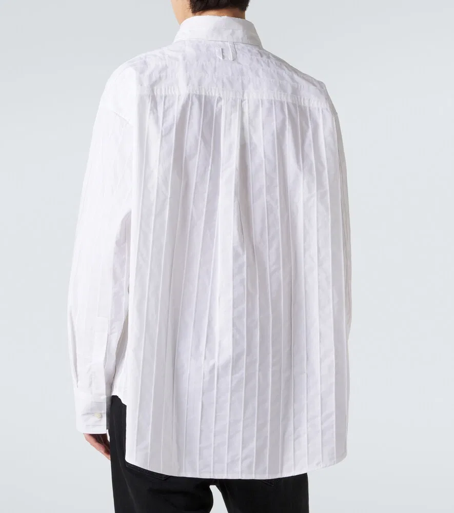 Вышитая полосатая хлопковая рубашка из Камарга Jacquemus, белый — фото 4