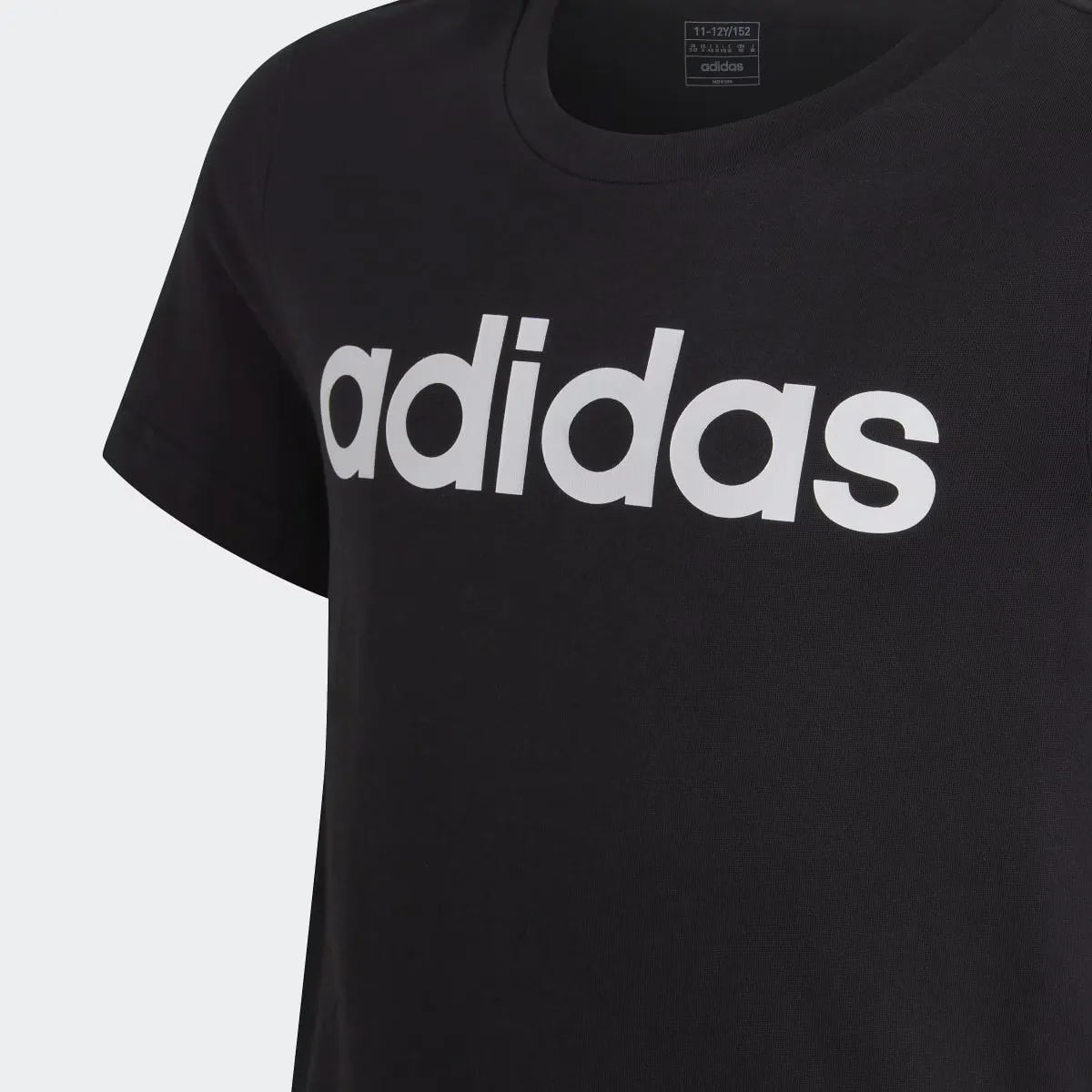 Детская футболка Adidas с линейным логотипом Essential, чёрный — фото 4