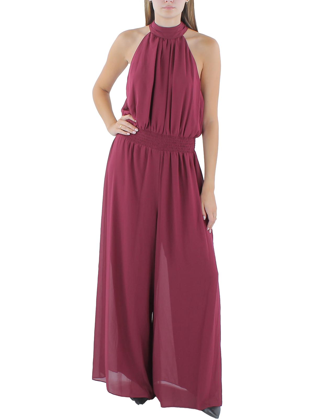 

Женский комбинезон с халтером и сборками Vince Camuto, цвет crisp merlot