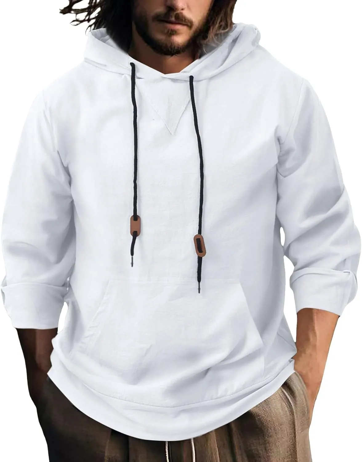 

Мужской оверсайз легкий худи на флисе — спортивная толстовка с кенгуру