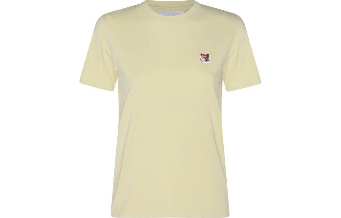 

Футболка с лисьей головой на заплатке Maison Kitsune, желтый