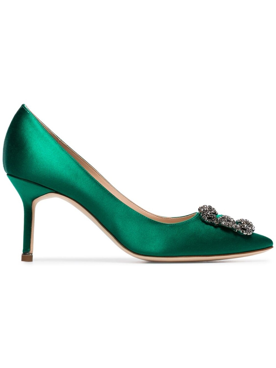 

Manolo Blahnik атласные туфли-лодочки 'Hangisi 70' с пряжкой, зеленый