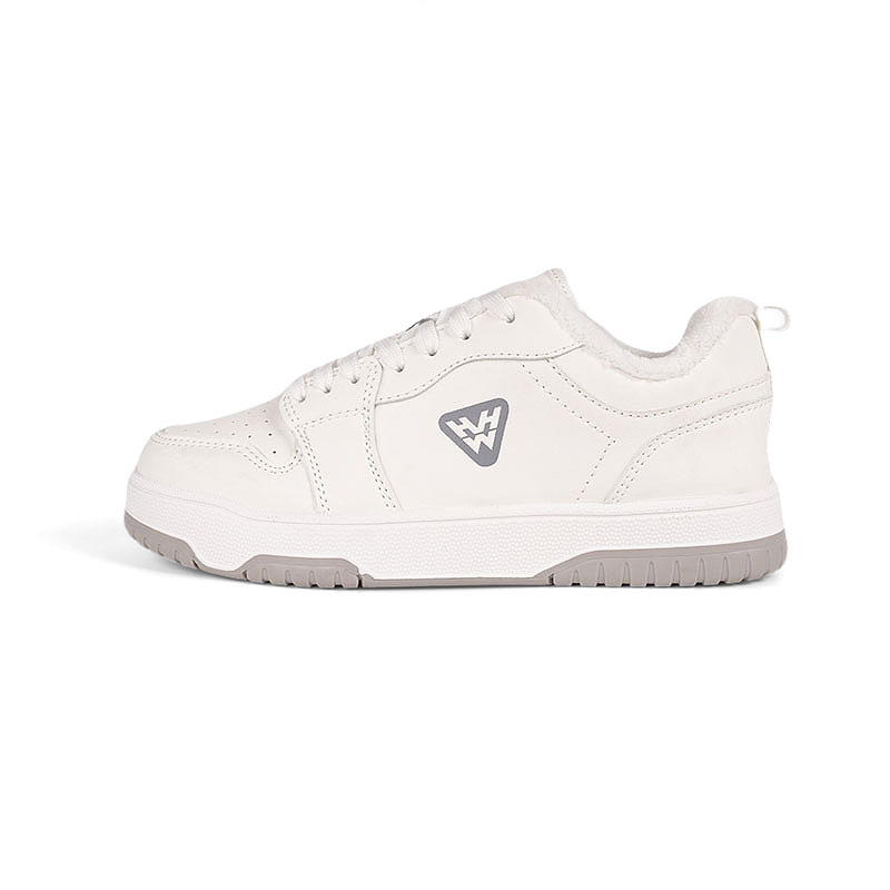 

Термические противоударные увеличивающие высоту устойчивые к истиранию нескользящие низкие кроссовки для скейтборда unisex WAHAHA, белый серый[Fleece-Lined]