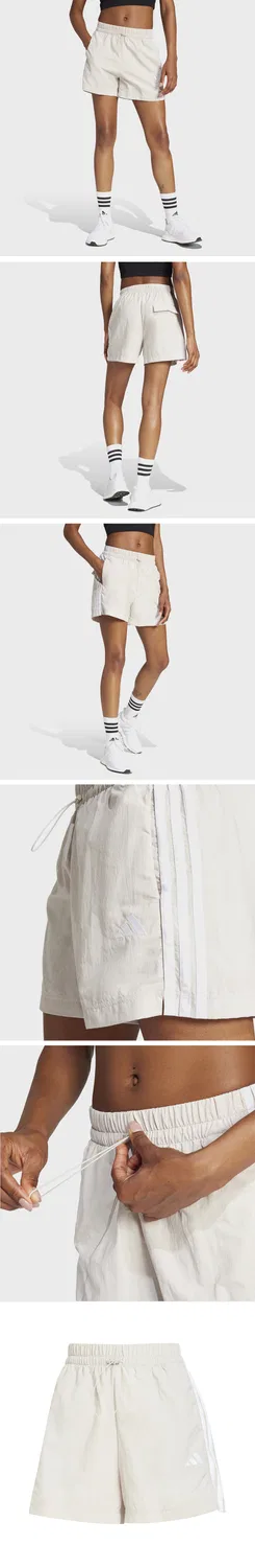 Женские тканые шорты Essential 3S Lifestyle бежевые от Adidas — фото 4