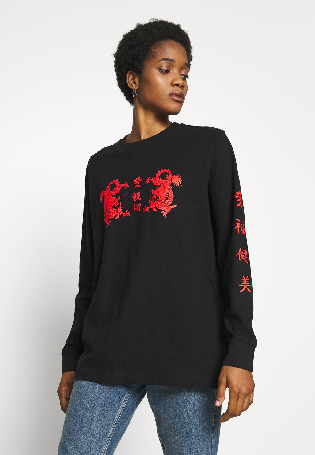 

Топ с длинными рукавами LADIES CHINESE LETTERS LONGSLEEVE Merchcode, черный