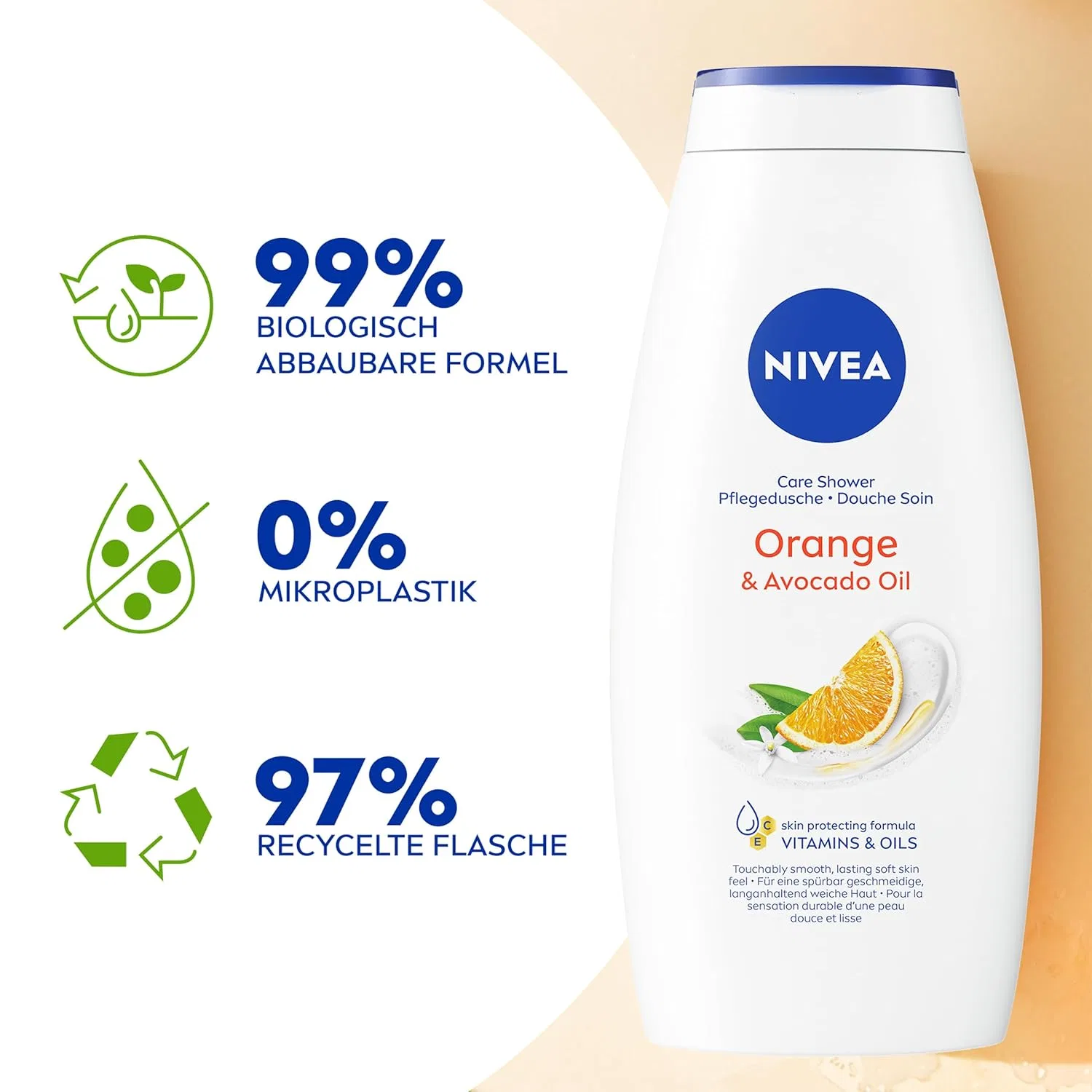 Гель для душа Nivea Orange & Avocado Oil с витаминами, 750 мл Nivea — фото 2
