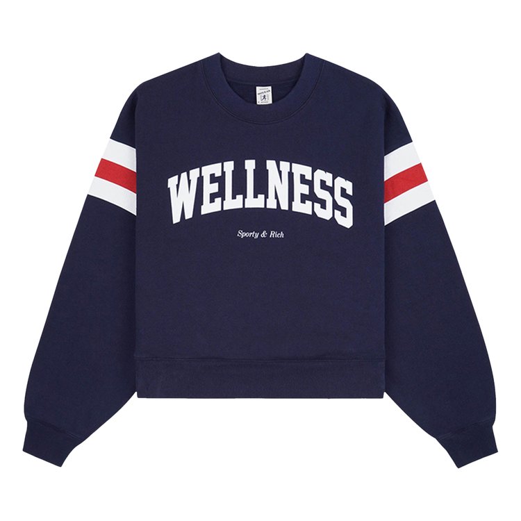 

Толстовка Sporty & Rich Wellness Ivy Rugby Crewneck, цвет Navy/Bright Red/White