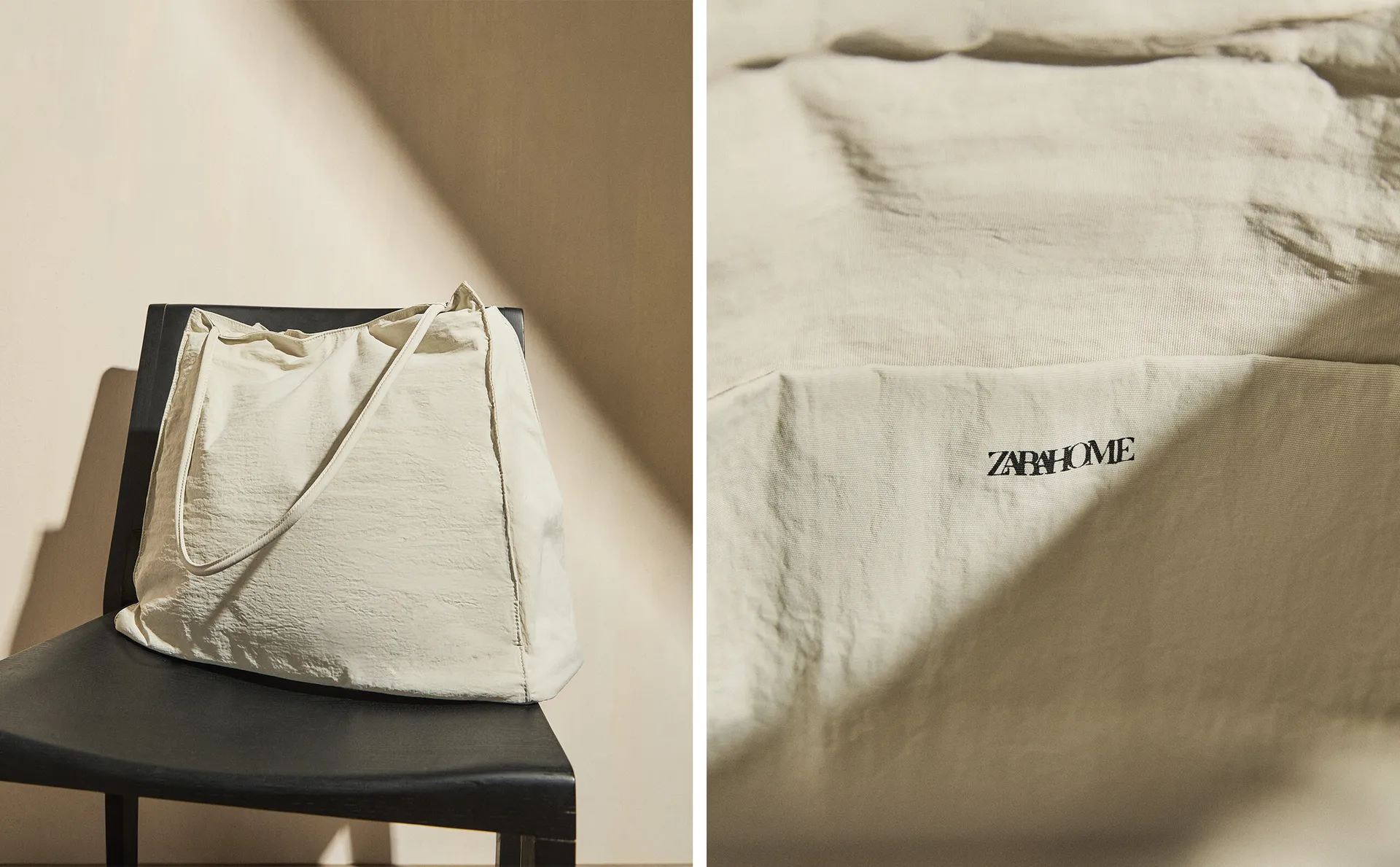 

Сумка-тоут из технической ткани Zara Home, жемчужно-серый