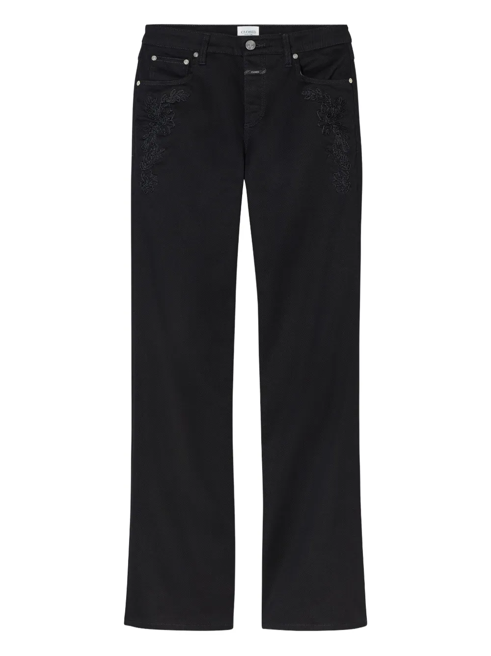 

Джинсы с завышенной талией и вышивкой Closed, черный