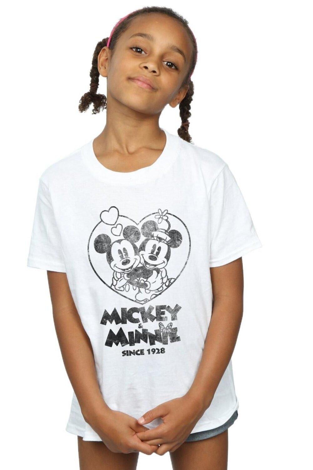 

Хлопковая футболка с Микки и Минни Маус с 1928 года Disney, белый