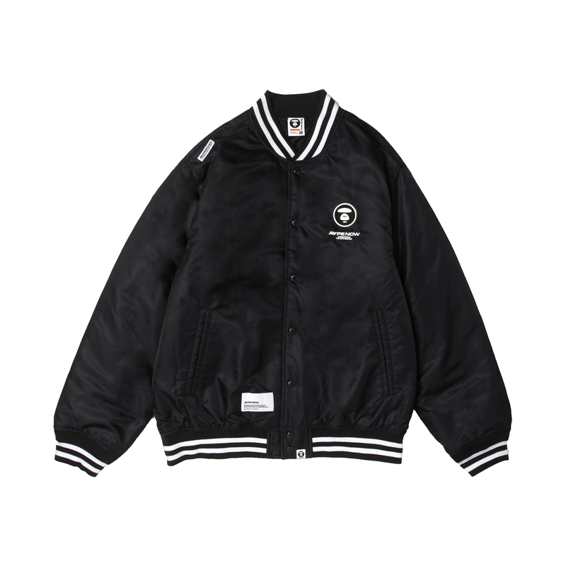 

Aape Бомбер с принтом логотипа A Bathing APE® и воротником-стойкой, Black BKX