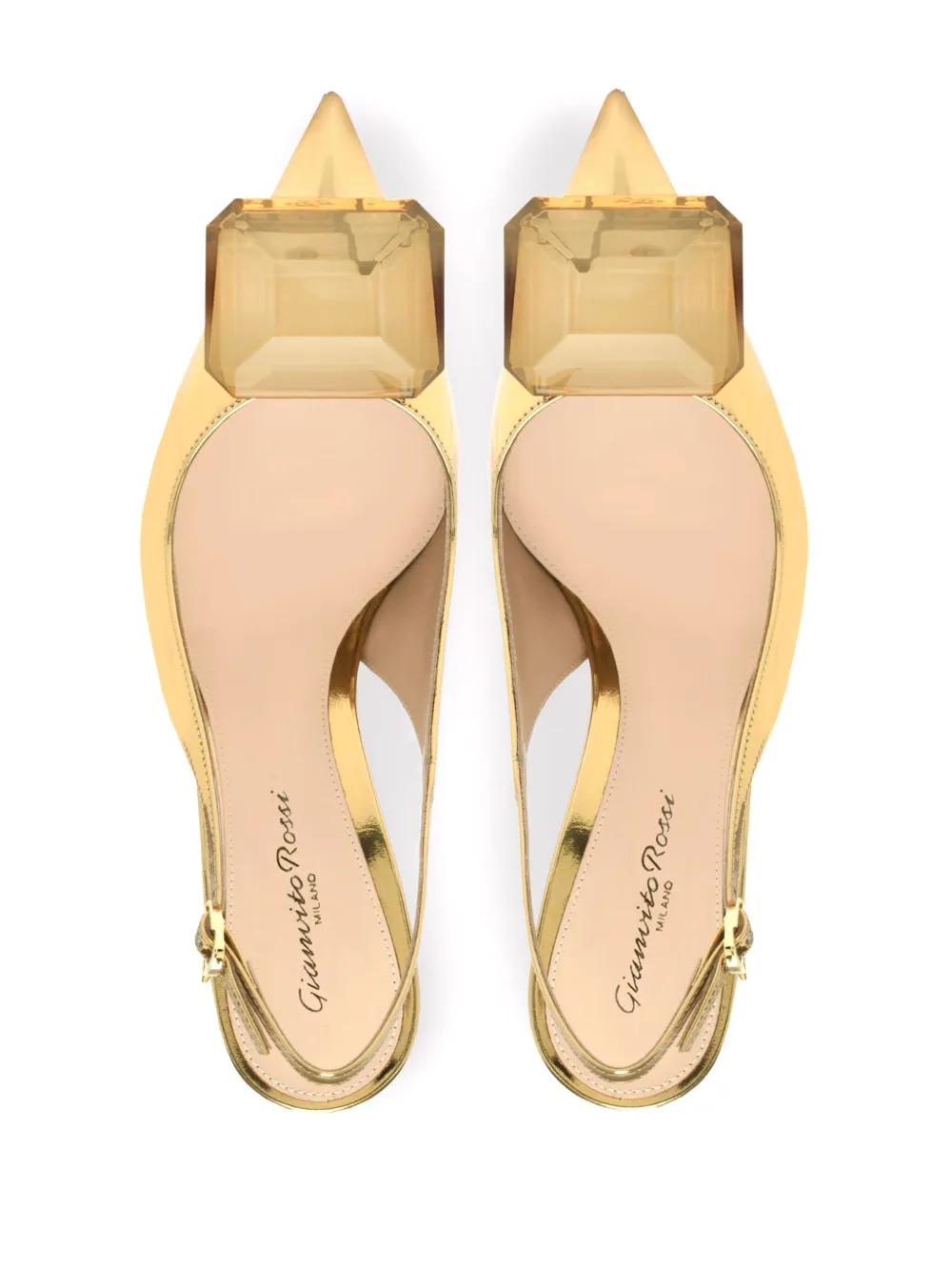 Туфли Jaipur 90 с ремешком на пятке Gianvito Rossi, золотой — фото 3