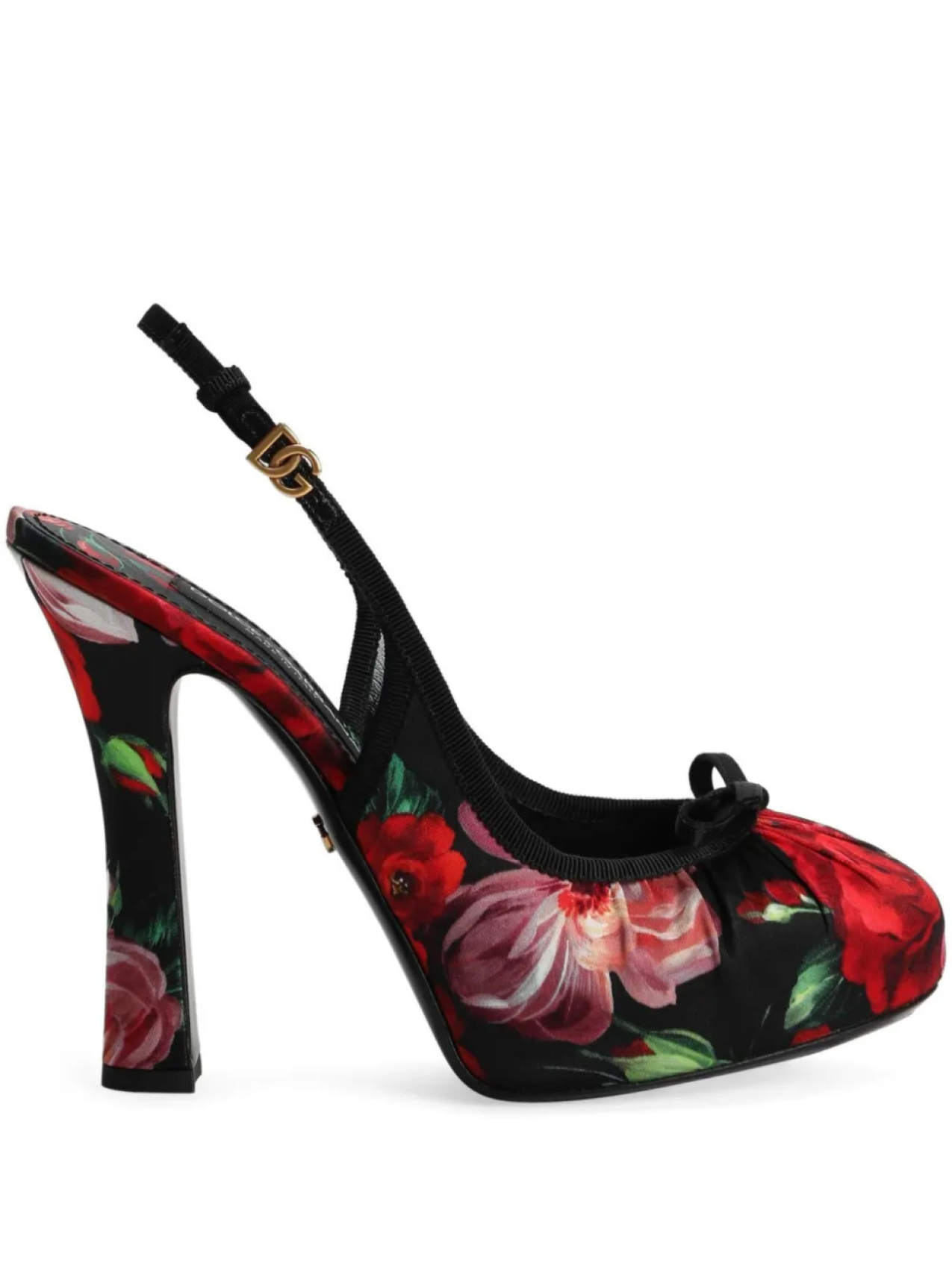 Туфли Dolce & Gabbana с цветочным принтом, черный