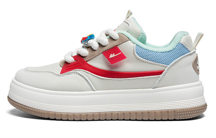 

Кеды, скейтборд обувь женская низкая бежево-голубой Warrior