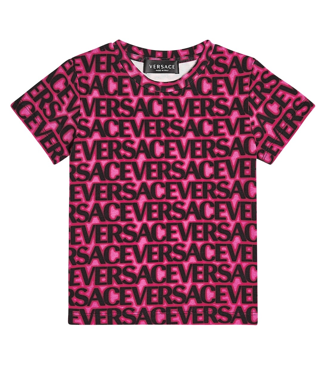 

Футболка из смесового хлопка с логотипом Versace, розовый