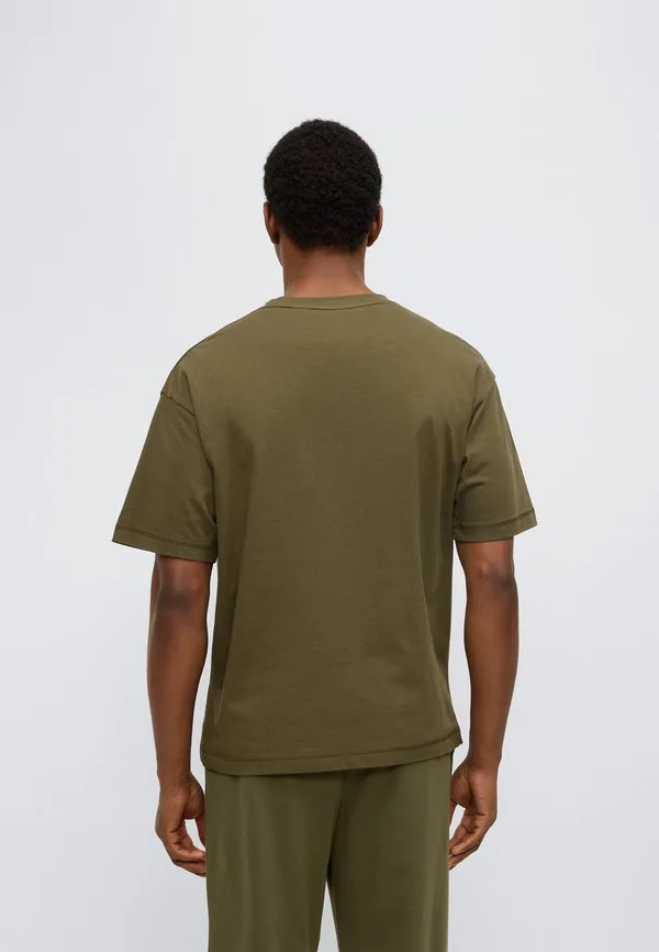 Оригинальная футболка-рубашка с логотипом для отдыха и пижамы. Tommy Hilfiger, Army Green — фото 4