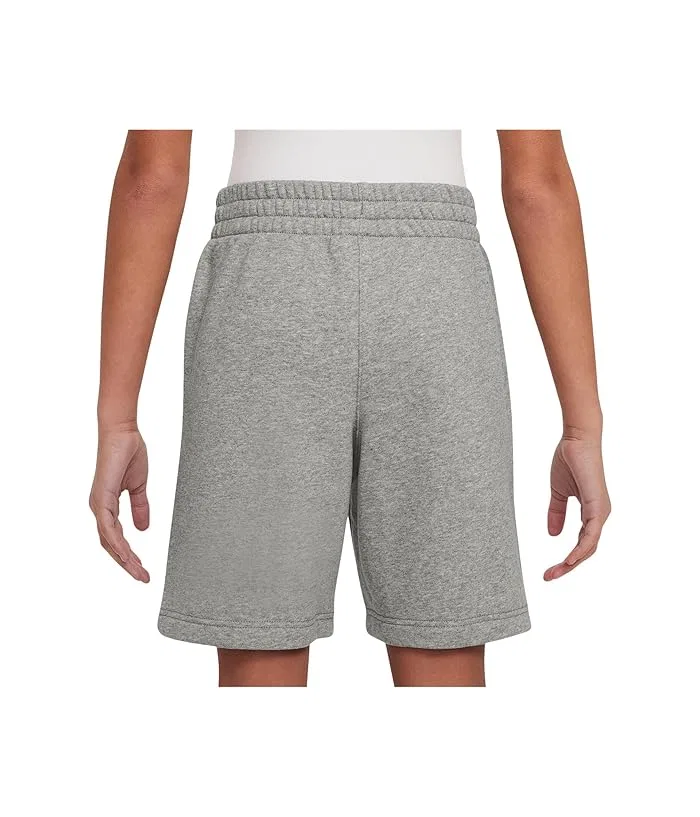 Шорты из флиса Sportswear Club Fleece Nike Kids, Dark Grey Heather/Base Grey/White — фото 2