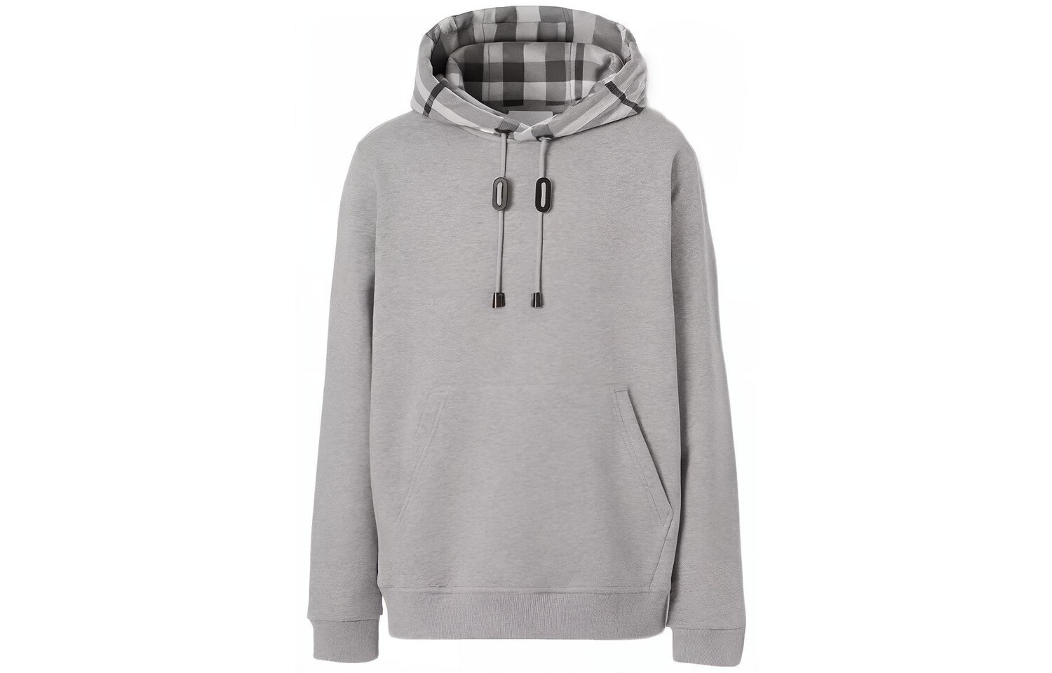 

Толстовка с капюшоном из хлопка с капюшоном в клетку Burberry, серый