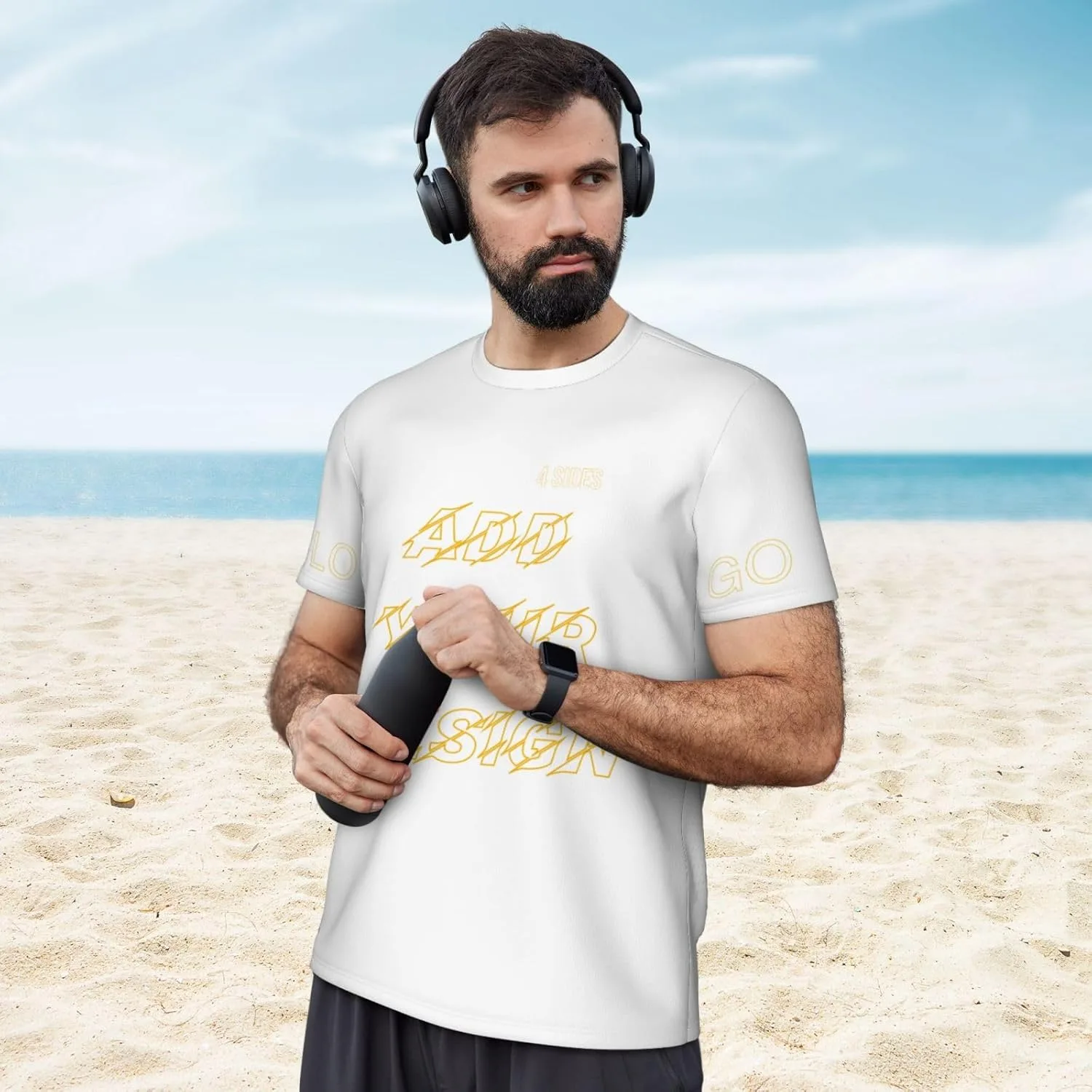 Футболка мужская Custom T Shirts с принтом на 4 сторонах — фото 3
