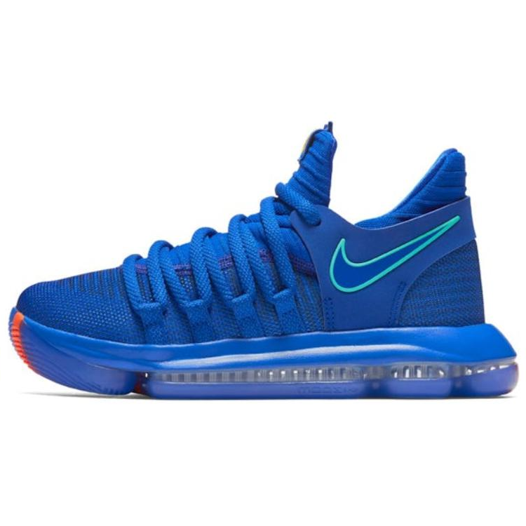 

Nike Детские баскетбольные кроссовки KD 10 с противоскользящей подошвой, износостойкие, синие, для подростков