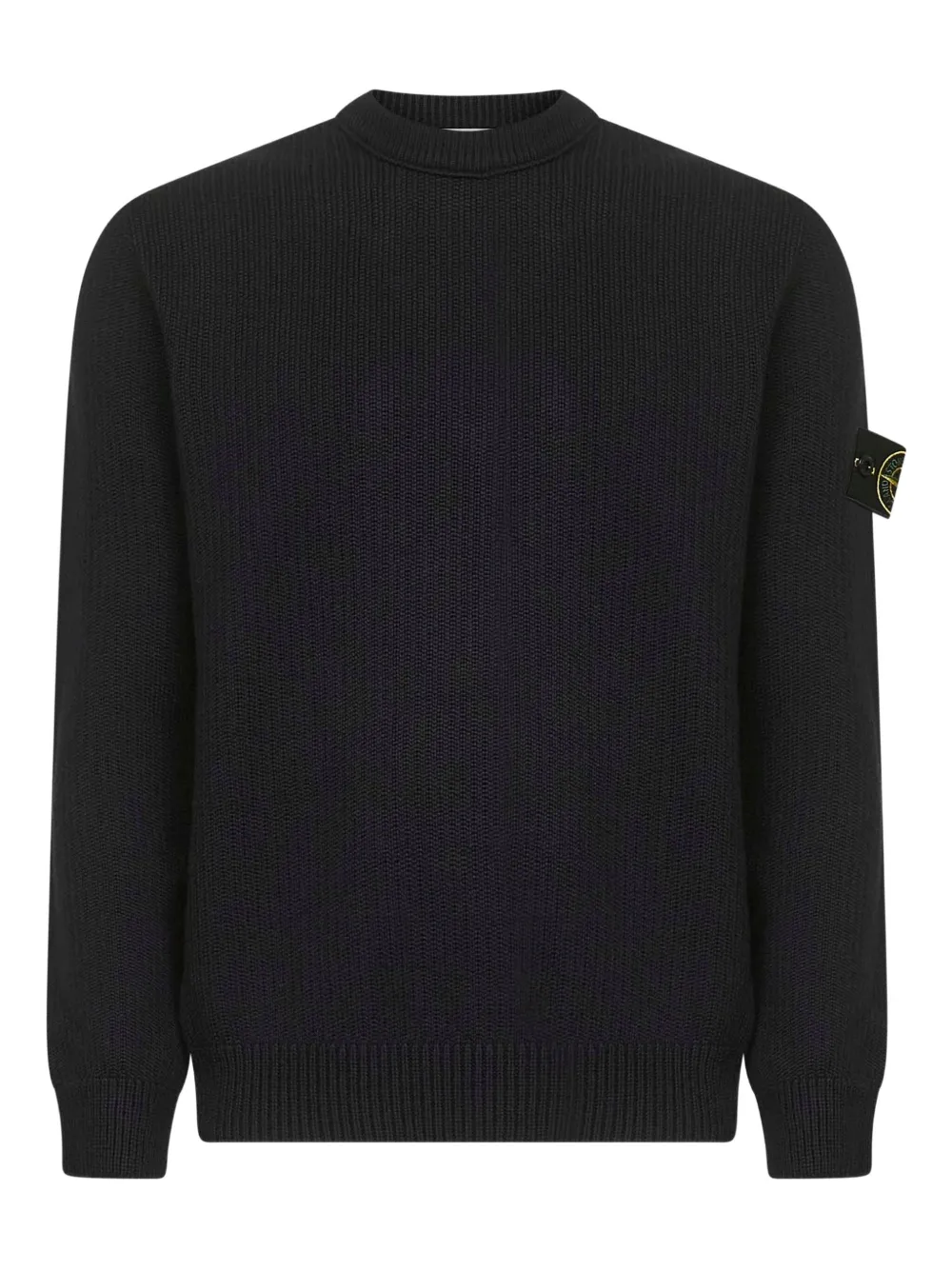 

Ребристый свитер с круглым вырезом Stone Island, черный