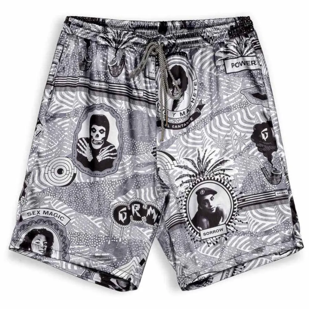 

Шорты Grimey Supastar Satin, белый/черный