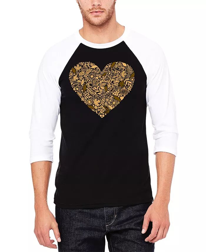 

Футболка мужская Fall Vibes Raglan Baseball Word Art LA Pop Art, черный