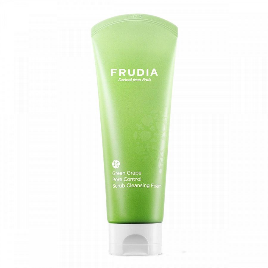 

Отшелушивающая и очищающая пенка для лица green grape pore control scrub cleansing foam Frudia, 145 мл