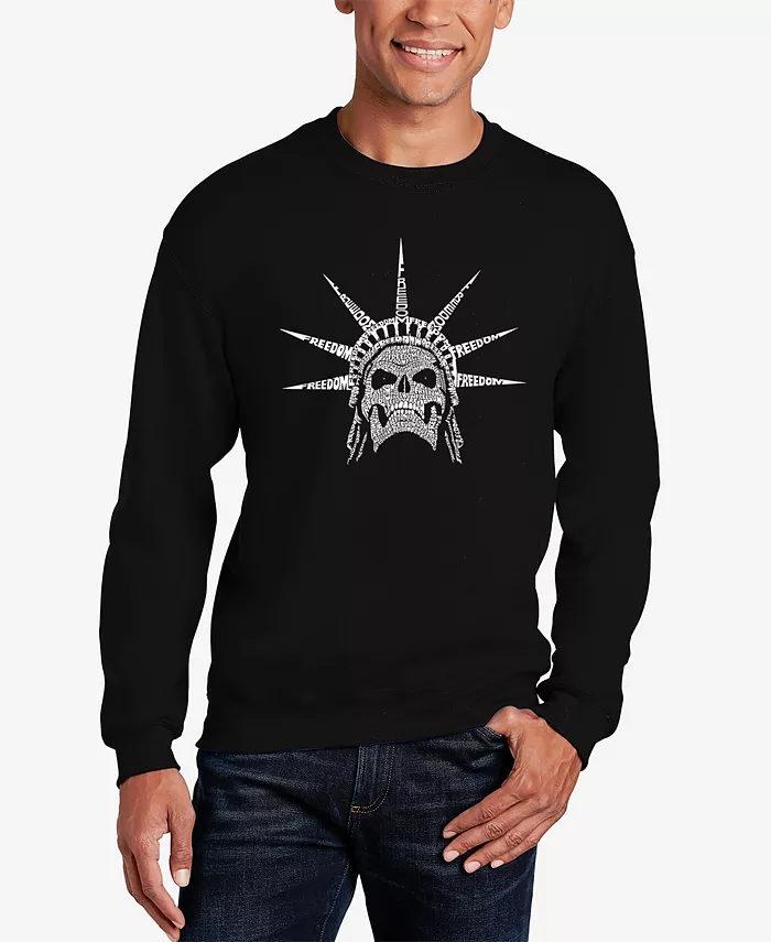 

Мужской худи Word Art Crewneck Freedom Skull LA Pop Art, черный