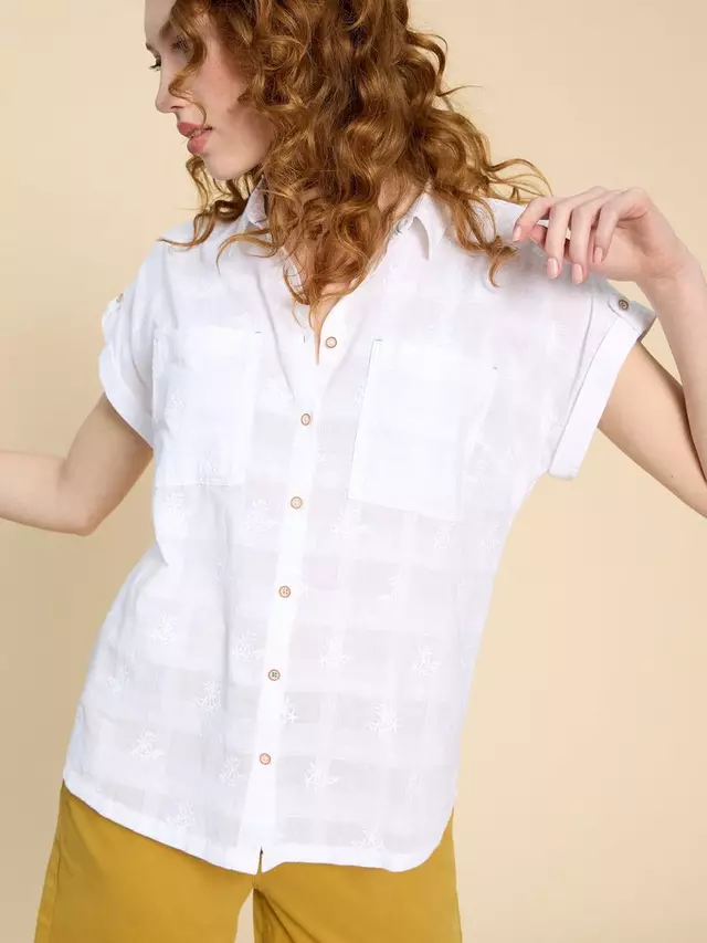 

Рубашка White Stuff Ellie Embroidered Organic Cotton, цвет pale ivory