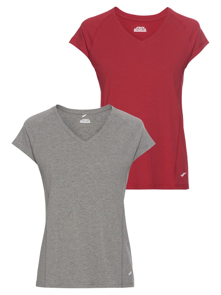 

Функциональная рубашка цвета антрацитовый меланж/сальса-красный FAYN SPORTS