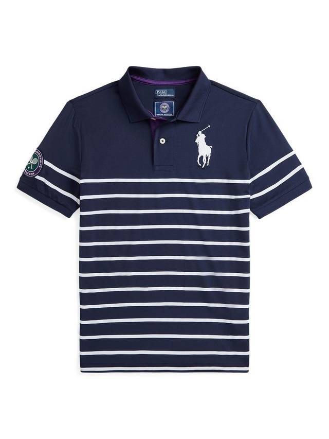 

Детское поло Wimbledon Ballperson в полоску Ralph Lauren, Navy/White