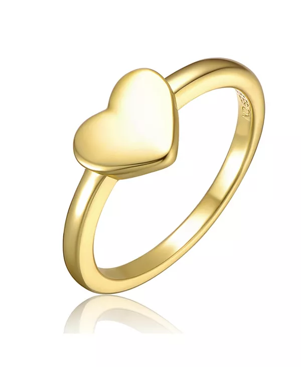 

Кольцо в форме сердца, покрытое 14-каратным золотом Genevive, gold