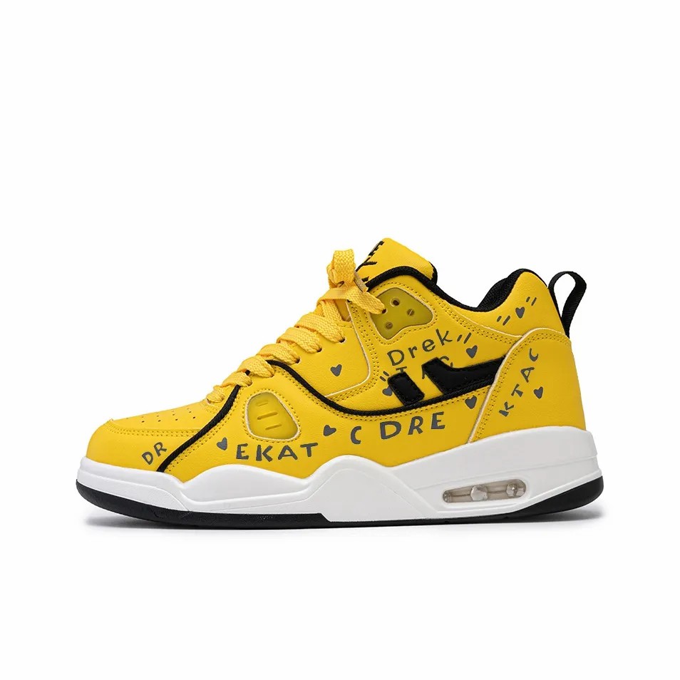 

KAAVER OTTO Мид-топ кеды унисекс черно-желтые, цвет Black Yellow