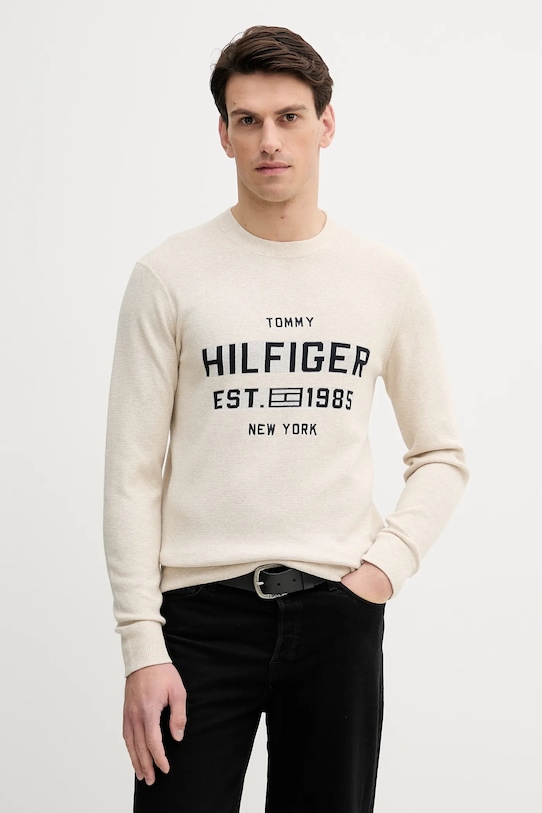 

Хлопковый свитер Tommy Hilfiger, бежевый