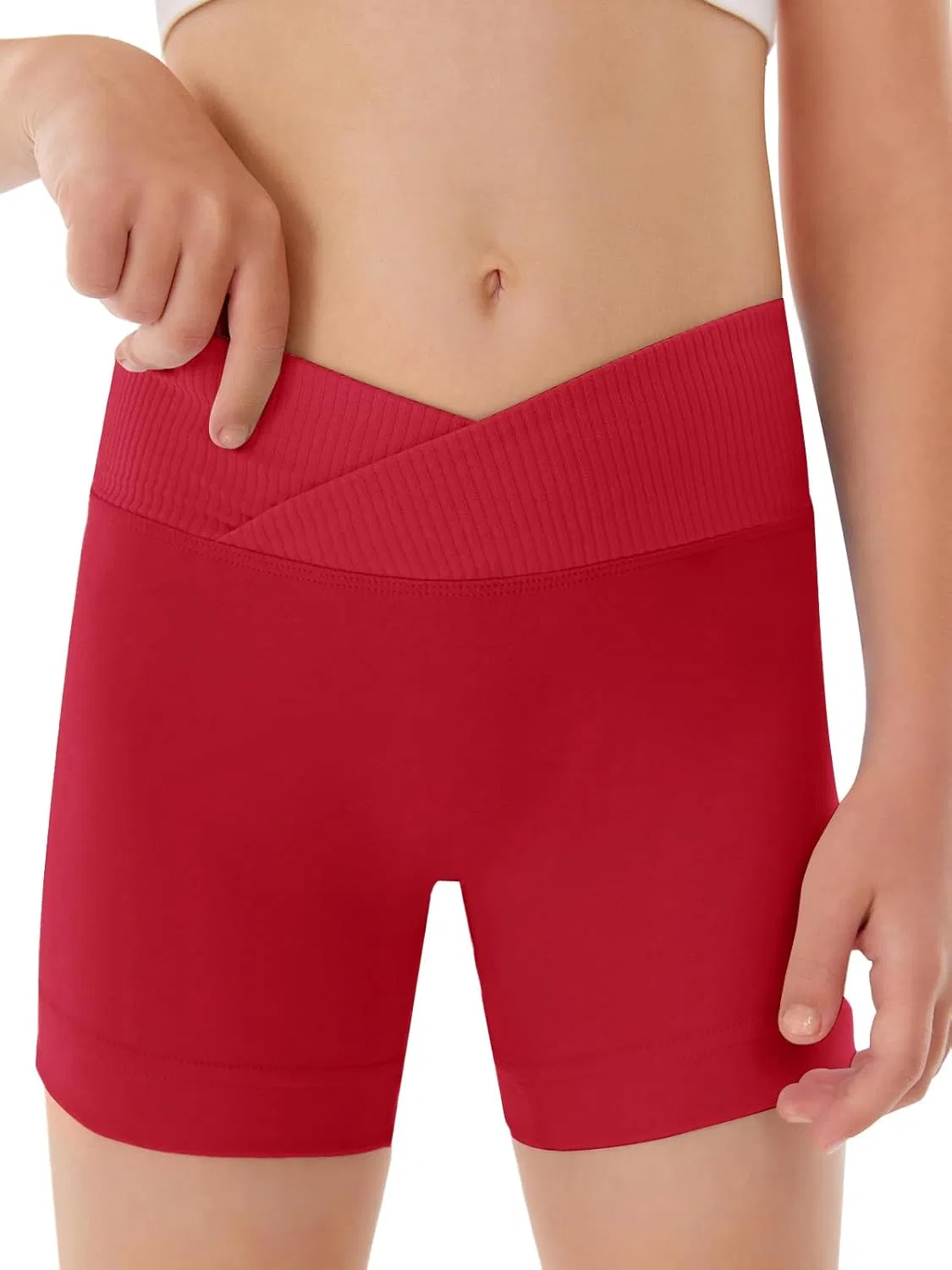 Шорты спортивные для девочек, Slim Tummy Control, Haloumoning, Red
