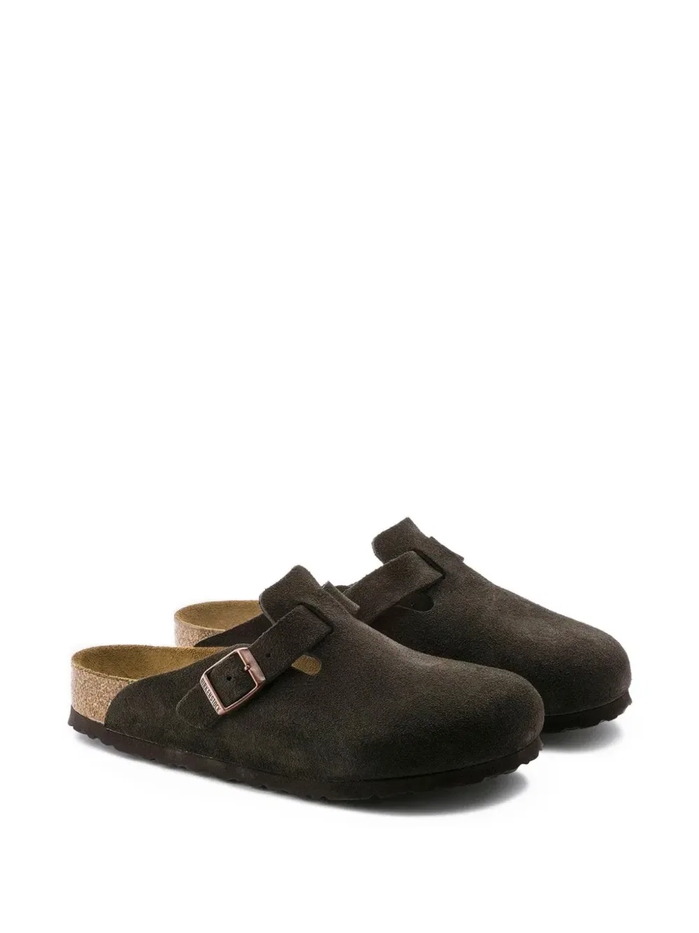 Бостонские мулы с пряжками Birkenstock, коричневый — фото 2