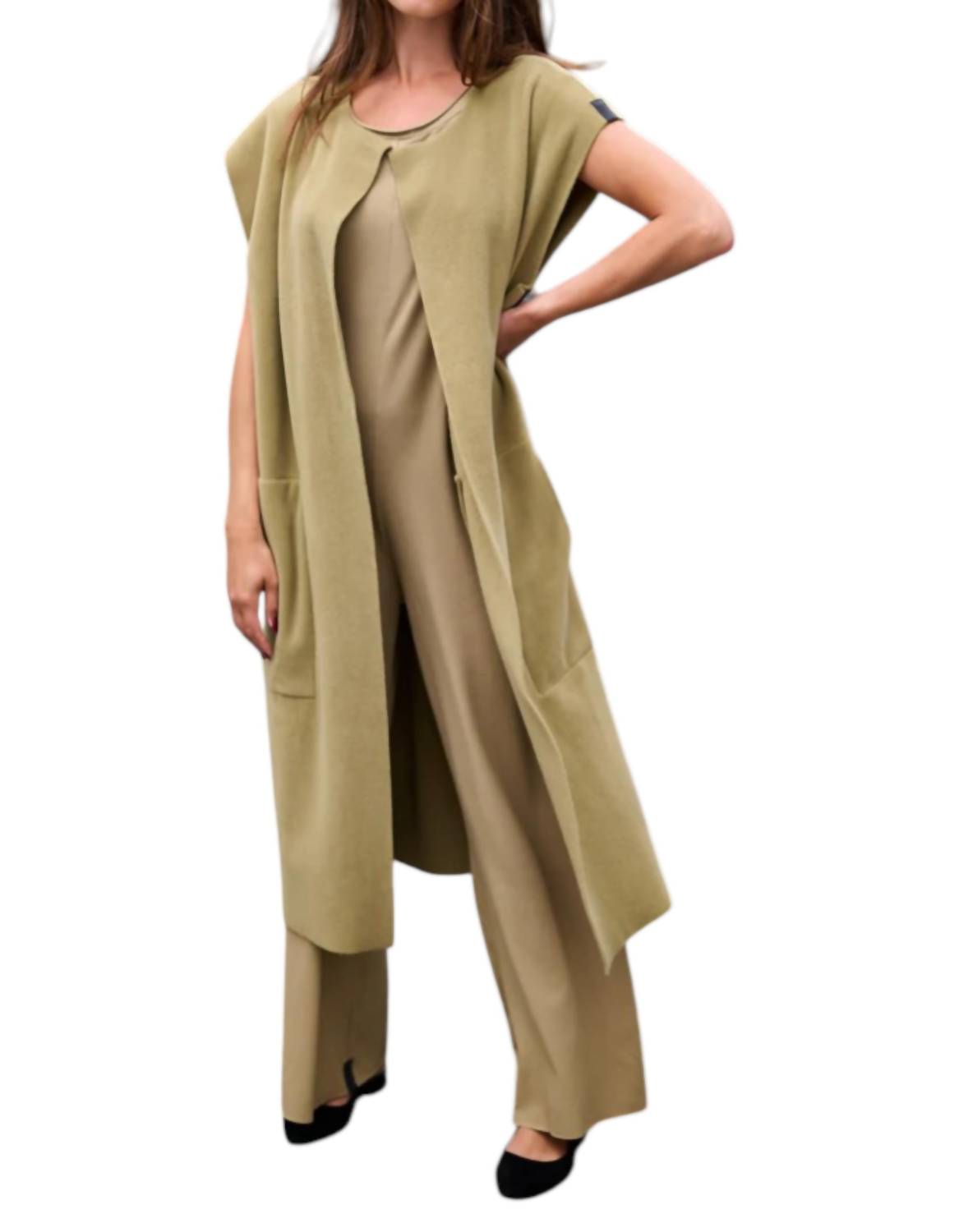 

Длинный жилет в оливковом цвете HENRIETTE STEFFENSEN