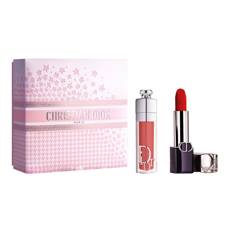 

DIOR Набор помады Valentine's Day Limited Edition Plumping Red Lip Box для макияжа, увлажняющий тон 3,5 г + 6 мл