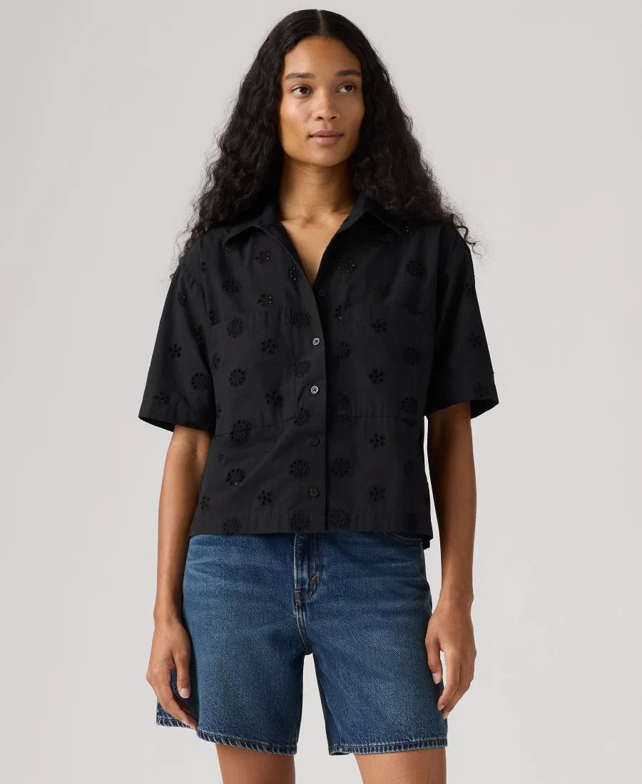 Женская укороченная хлопковая футболка с коротким рукавом Harlie от Premium Women's Novelty Levi's, Anthracite Night
