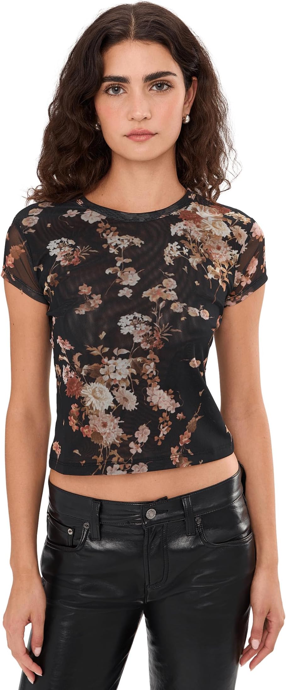 

Женская сетчатая футболка Ellie AllSaints, Armada Black