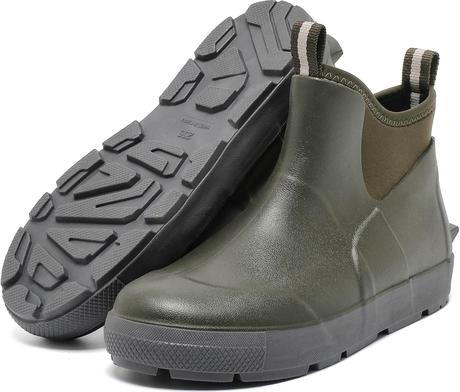 

Мужские ботинки CKWLXQY, водонепроницаемые ботинки до щиколотки с противоскользящей подошвой, резиновые садовые и рыболовные ботинки для лодок, кемпинга, фермерских работ и работы на улице, зеленый