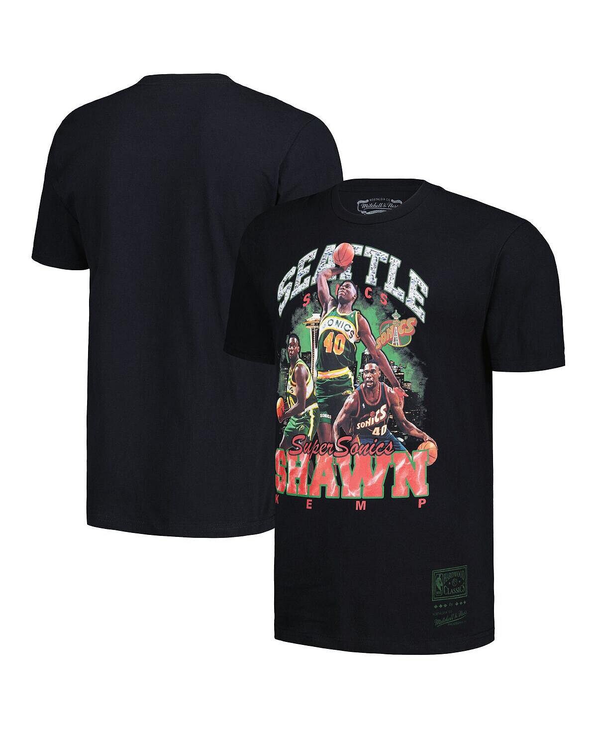 

Мужская черная футболка Shawn Kemp Seattle SuperSonics Hardwood Classics Bling Concert Player Mitchell & Ness, Черный, Мужская черная футболка Shawn Kemp Seattle SuperSonics Hardwood Classics Bling Concert Player Mitchell & Ness
