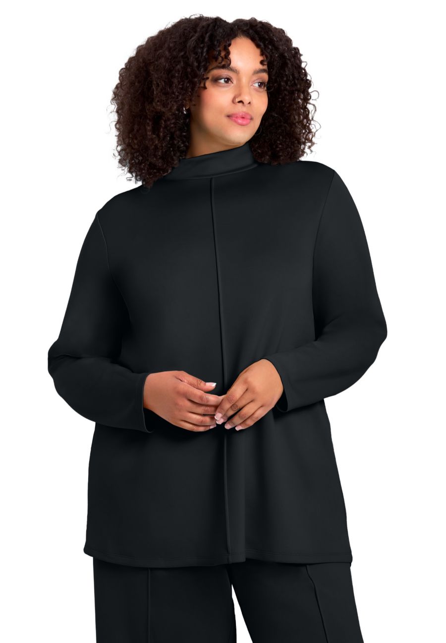 

Женская туника с воротником-стойкой и швом AVENUE, Black, Черный, Женская туника с воротником-стойкой и швом AVENUE, Black