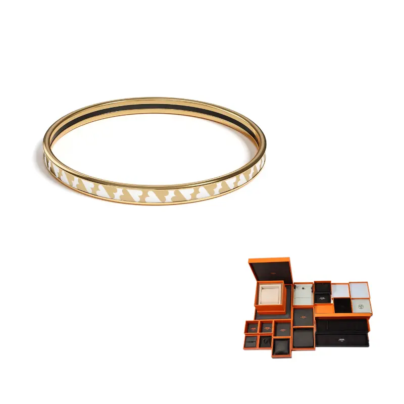 HERMES Эмалевые браслеты для женщин Gold/White