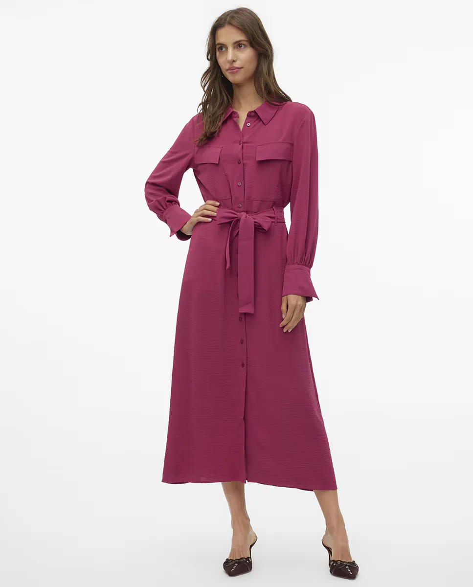 

Длинное платье-рубашка Vero Moda, цвет Granate