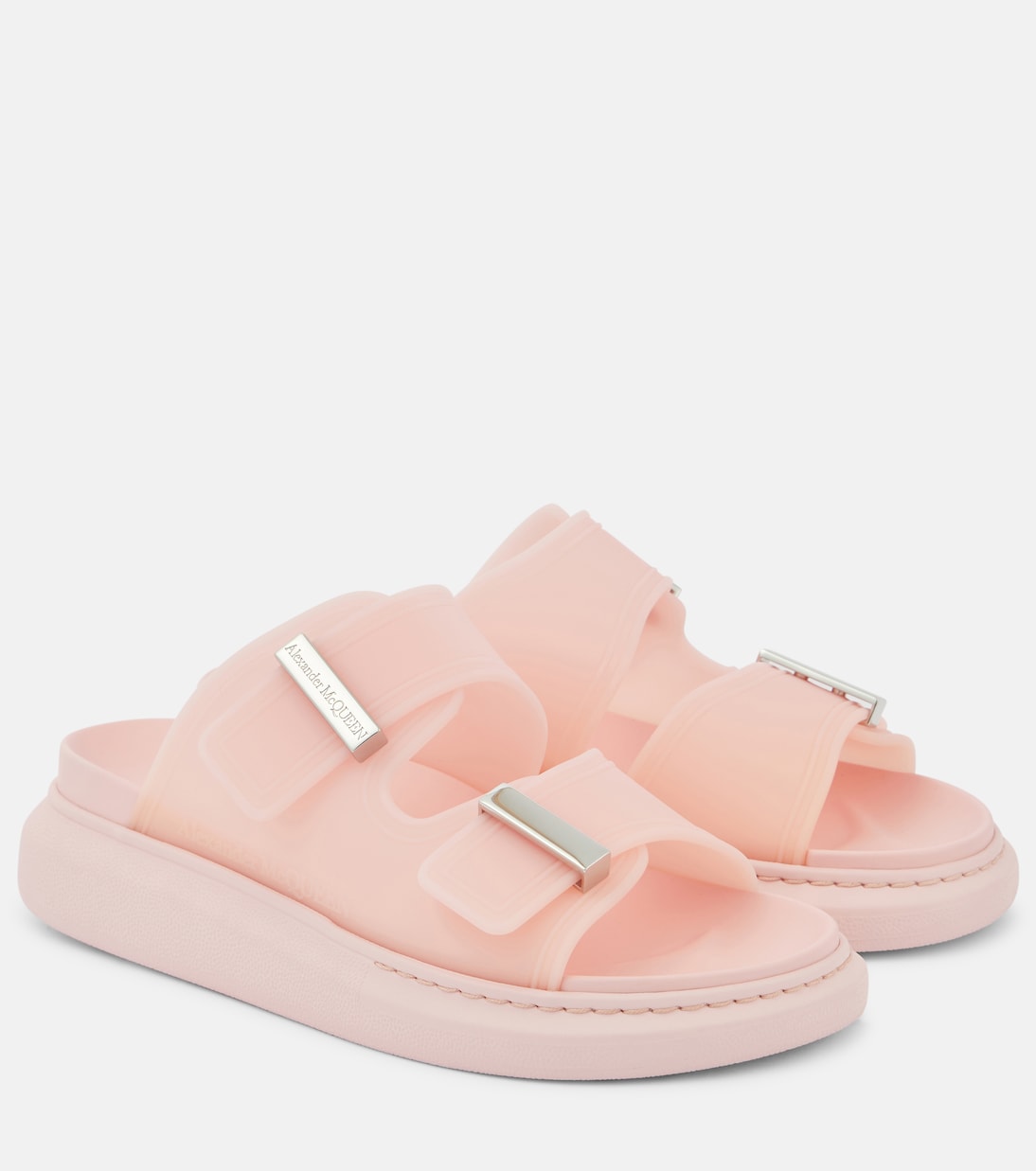 Платформенные сандалии Logo McQueen, Che.Blo.Pink/Silver