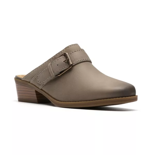 Даниэль женские кожаные мюли без задника Clarks, цвет light taupe leather